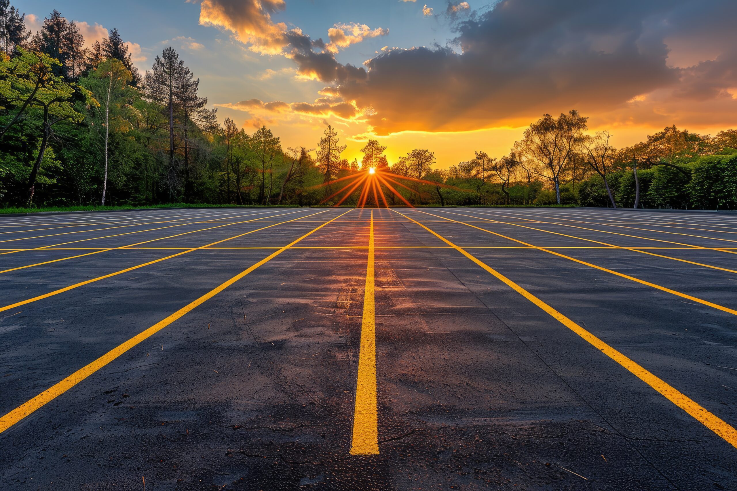Parking Lot Line Painting by LandSharx Commercial Property Maintenance Services